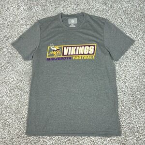 Minnesota Vikings Shirt Mens Medium Gray NFL Football Graphic Tee Sports Logo